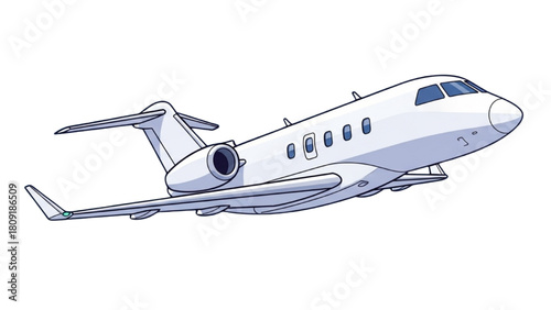 Sleek Private Jet Illustration Symbolizing Luxury Executive Travel and Business Efficiency