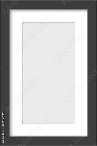 Blank picture frame with white mat displaying copy space