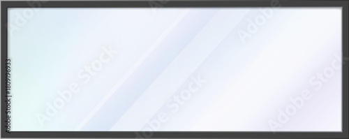 Wide blank rectangular screen with abstract reflections