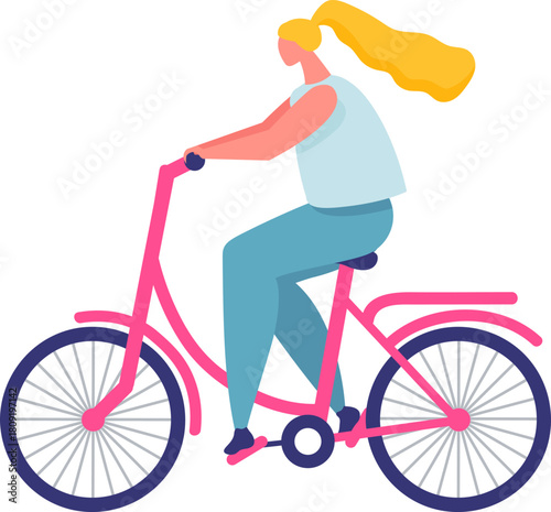 Woman riding a bicycle promoting an active lifestyle
