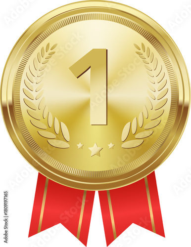 First place gold medal award representing success