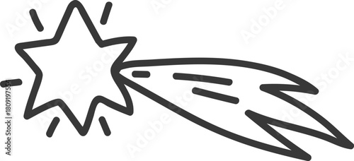 Shining shooting star comet icon design