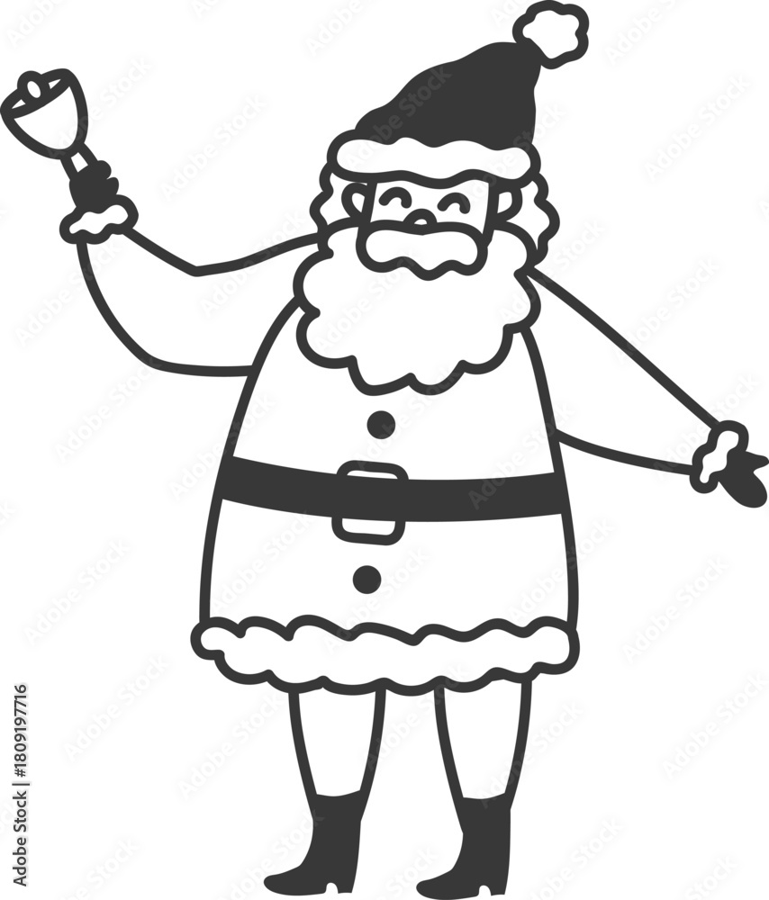 Obraz premium Santa Claus ringing bell celebrating Christmas holiday season