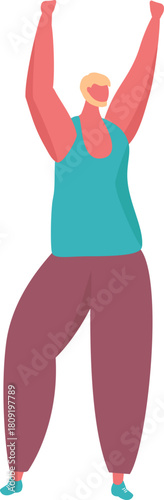 Person raising hands celebrating success and achievement