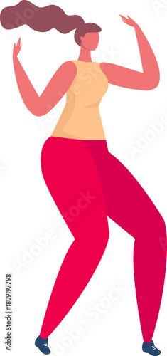 Woman dancing having fun enjoying freedom movement