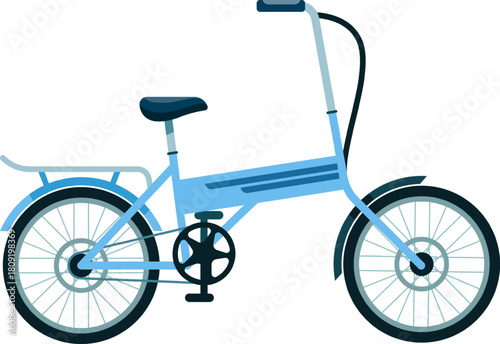 Folding bike graphic representing sustainable urban travel