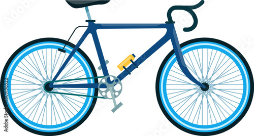 Blue road bicycle for urban commuting and healthy lifestyle