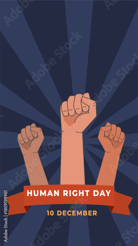 Human right day flyer illustration