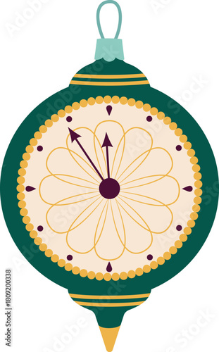 Christmas clock ornament counting down to New Year