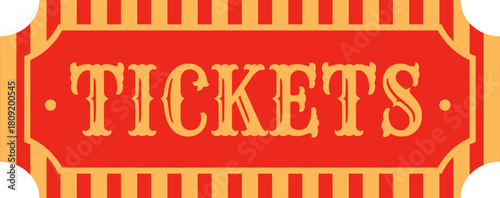 Retro circus admission tickets pass graphic element