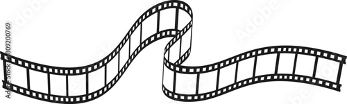 Wavy film strip unrolling representing cinema art