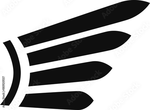 Stylized black wing logo representing freedom and speed