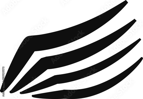 Black abstract wavy curved lines expanding