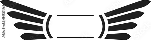 Winged emblem providing space for text or logo