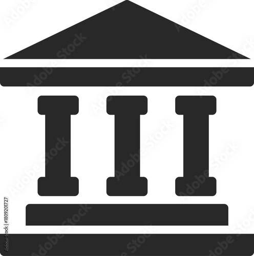 Financial institution building icon representing bank and government