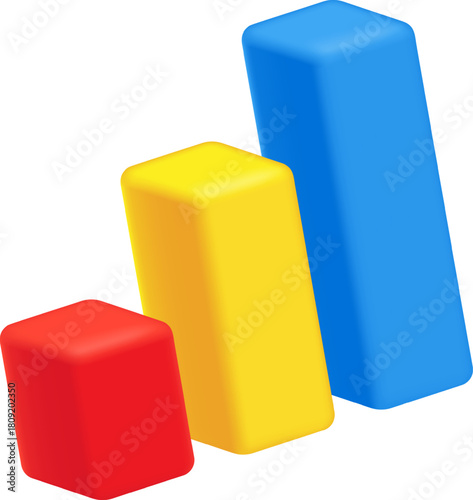 Colorful ascending bar chart representing business growth