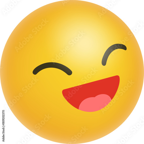 Yellow laughing emoji showing cheerful emotion and humor