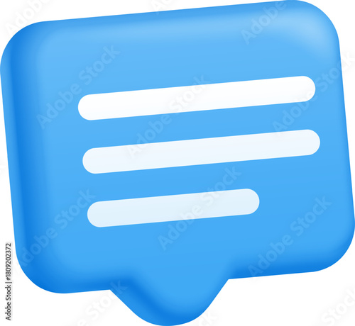 Blue 3D chat bubble icon representing messaging