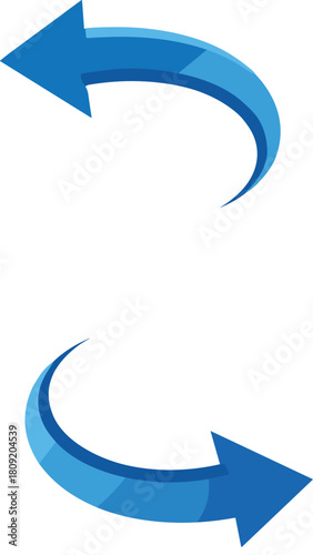 Blue Curved Refresh Arrows