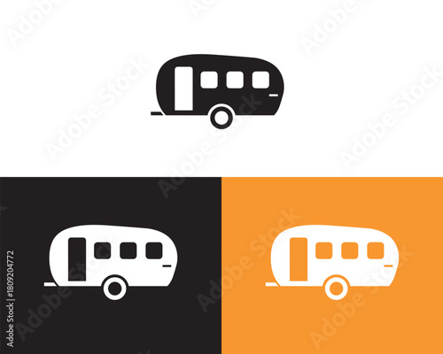 Simple caravan silhouette set