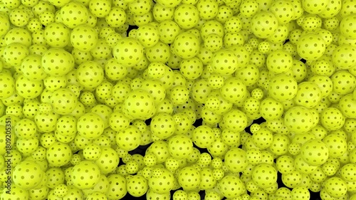 A 3D rendered Pickleball video transition is provided with a transparent alpha channel for effortless drag-and-drop use
