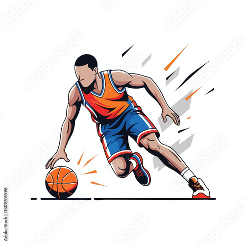 Dynamic Basketball Player in Action