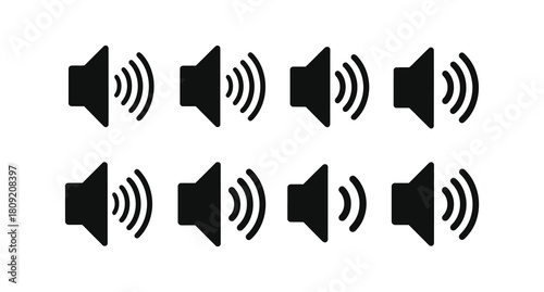 A black speaker icon with waves set