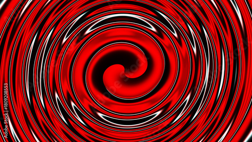 Abstract red black white neon color blur gradient circle background. Swirl textured backdrop. Luxury template. Premium banner. Tech card. Cover design. Layout. Spiral vortex. Bright hue trippy pattern