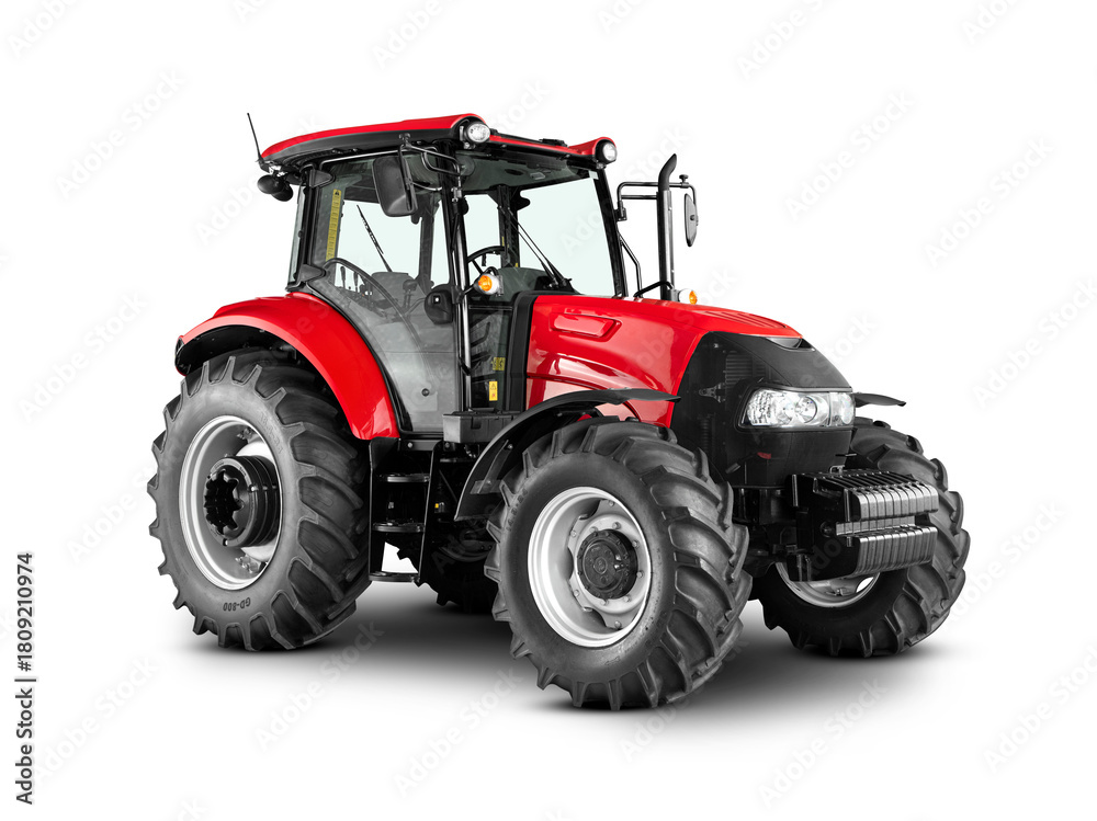 Obraz premium Trator agricola vermelho cabine agro