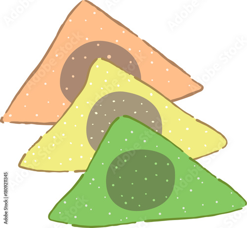 Nama yatsuhashi Japanese cinnamon mochi illustration