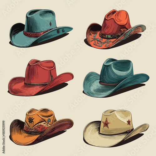 set of cowboy hats