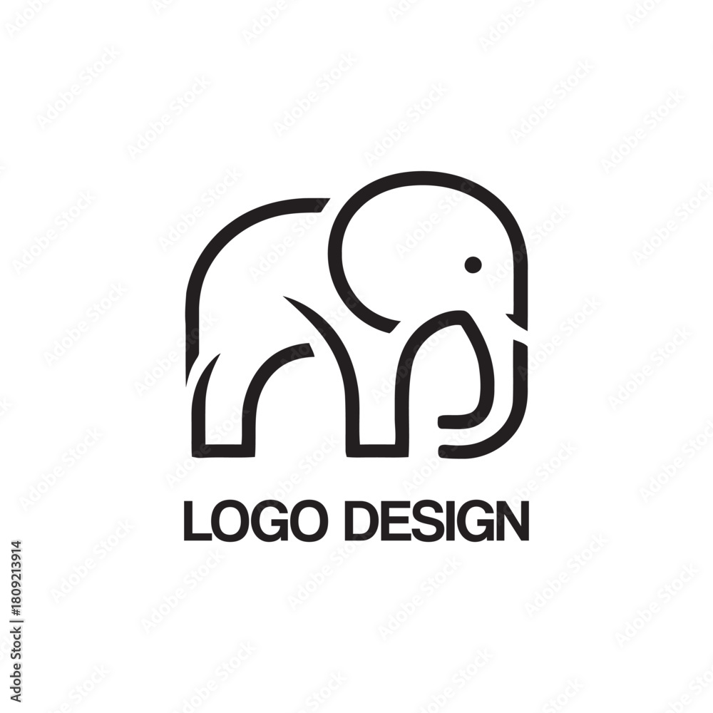 Obraz premium elephant logo design template