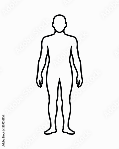 Outline of a Human Body, Showing Frontal View Silhouette