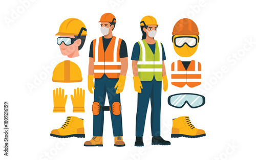 Safety equipment and personal protective gear for construction workers