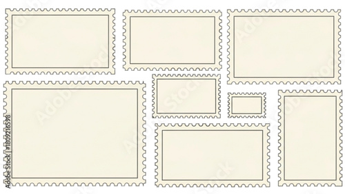 Blank Stamp Collection Vintage Postage Design Elements for Creative Projects