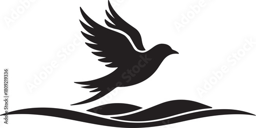 Abstract geometric design with bold black elements