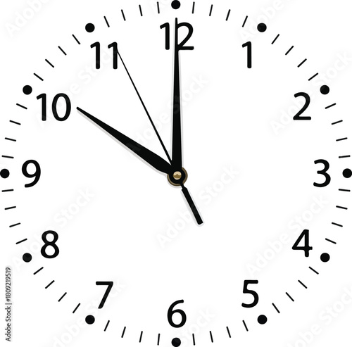 Clock face showing ten oclock a visual representation of time and punctuality.