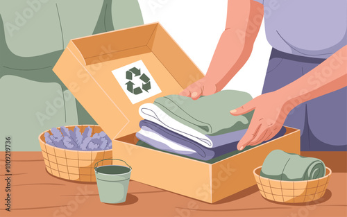 Donating clothes for recycling, helping the environment, and a sustainable future