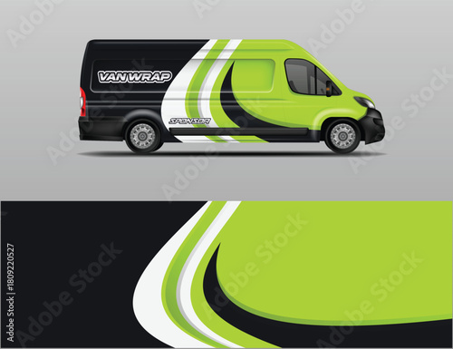 Van wrap vector design background