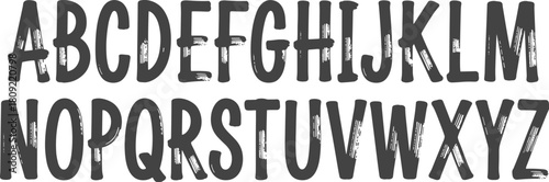 Hand Drawn Brush Stroke Alphabet Letters vector illustration