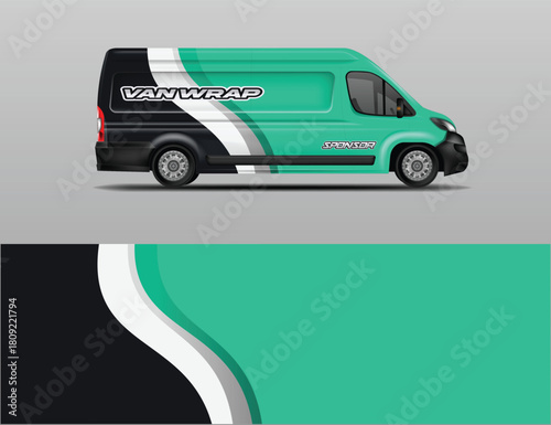 Van wrap vector design background