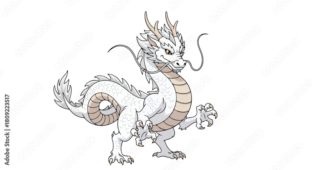Fototapeta premium White Chinese Dragon Mascot