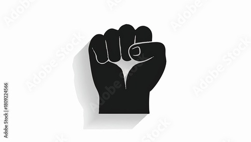 vector icon of a strong clenched fist silhouette, representing masculinity