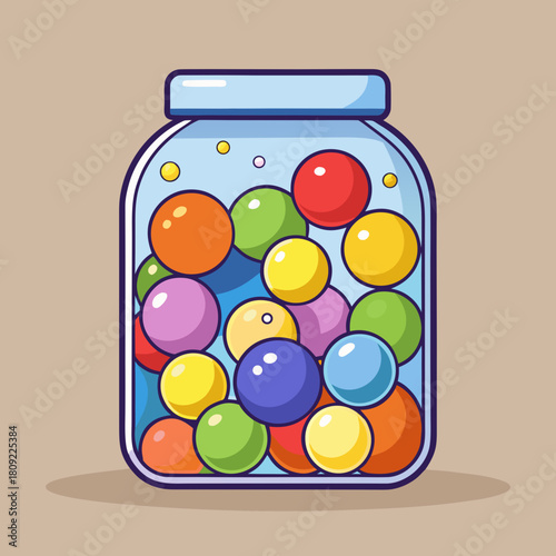 A delightful jar brimming with colorful gumballs, a sweet treat that brings joy to any occasion, perfect for candy lovers and those seeking a burst of sugary goodness and fun