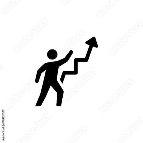 A minimalist vector image depicting a motivated person pushing a stock price arrow upward to represent financial growth and market success