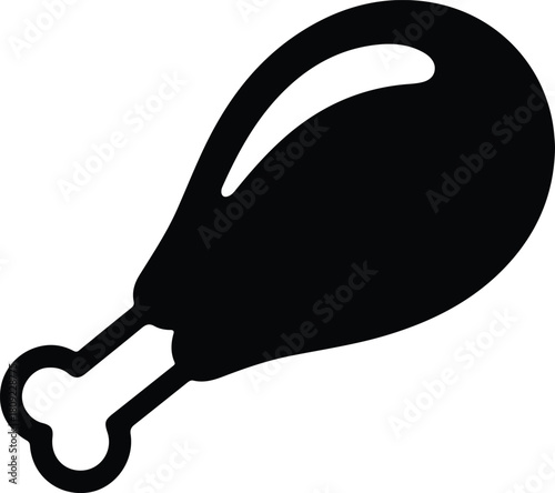 Illustration Chicken drumstick poultry leg silhouette vector