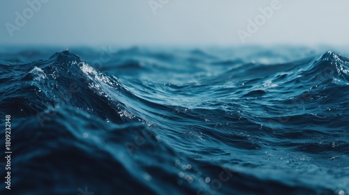 Fototapeta Naklejka Na Ścianę i Meble -  Ferocious weather conditions in the open seas. Challenging and turbulent waves in the ocean