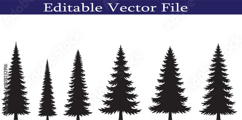 Silhouette of Evergreen Trees Vector Illustration of a Forest Design Element for Nature Related Projects and Christmas Decorations Suitable for Winter Holiday Graphics and Outdoor Landscape Visuals