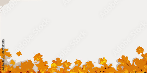 Autumn leaves border with empty space for text or image