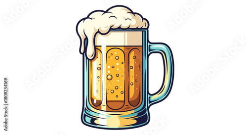 Refreshing Beer Mug with Bubbles and Foam - Perfect for a Festive Occasion